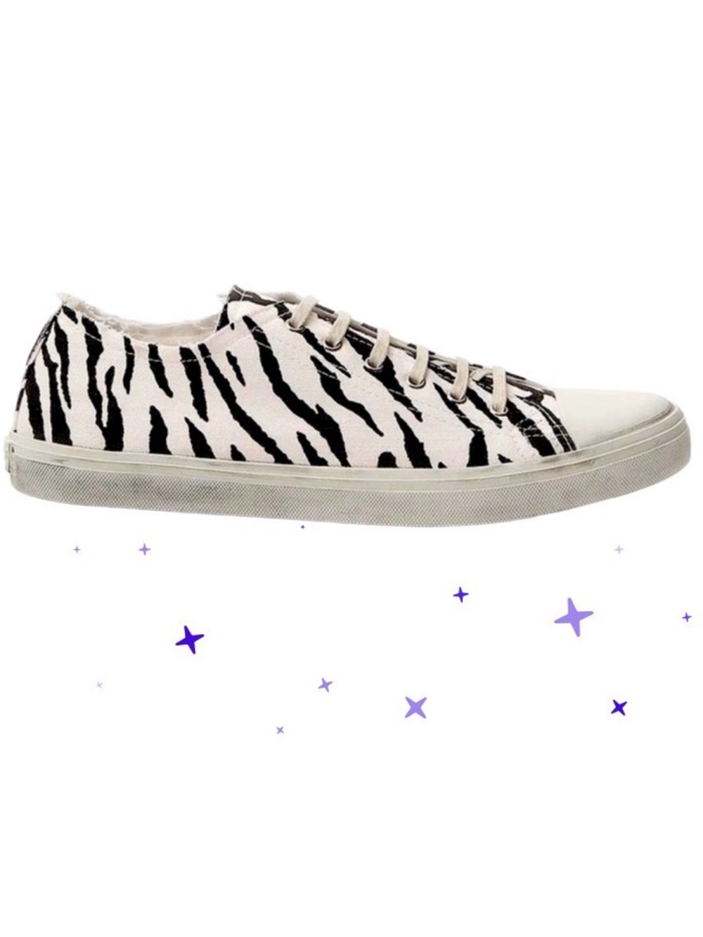 Saint Laurent Zebra Print Low-Top Sneakers – Size 5 – Like New
